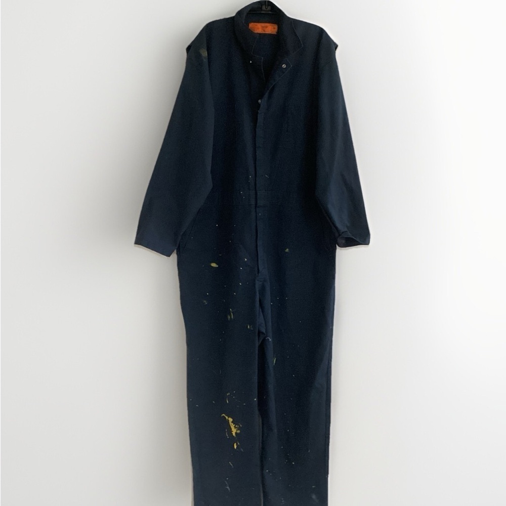Red Kap Blue Paint Thrashed Twill Action Back Coverall with Chest Pockets Sz 50